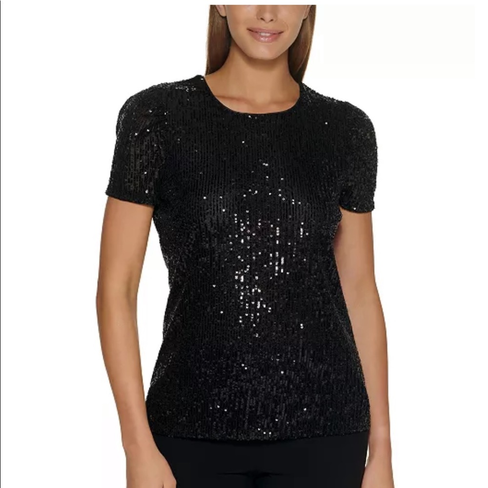 Romeo &Juliet black sparkly sequin blouse.